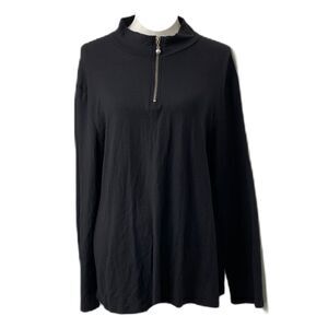 Womens 3X Casual Shirt Perfectly Imperfect Black Long Sleeve High Neck